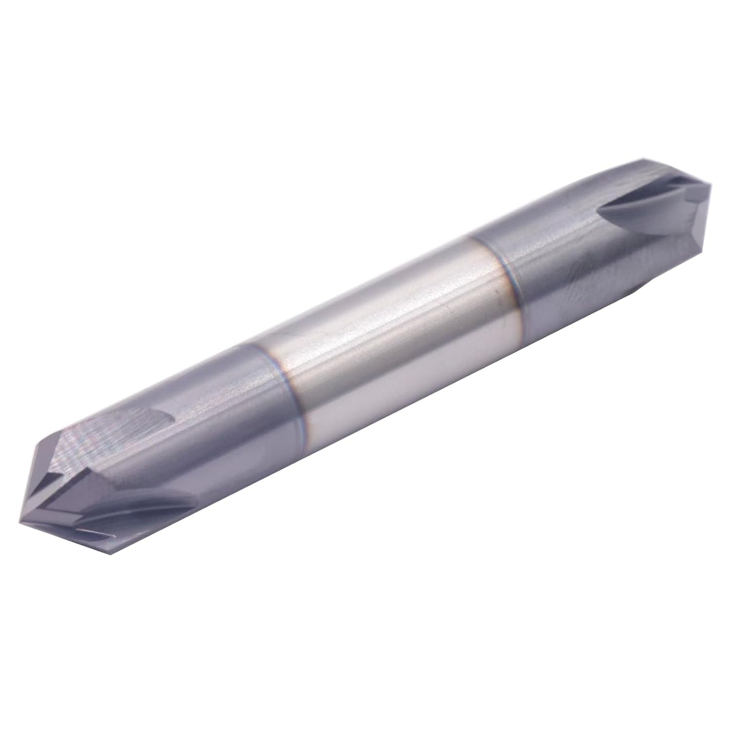BestParts High Performance Solid Carbide End Mill, Chamfer Mill - Double End - AlTiN Coated, 4 Flute, 90° Chamfer Angle, 3/8" Cutting Diameter, 3/8" Shank Diameter, 2-1/2" Overall Length