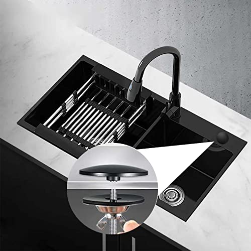 LiXiongBao Stainless Steel Kitchen Sink Hole Cover 2 Inch Faucet Hole Cover Matte Black - Image 3