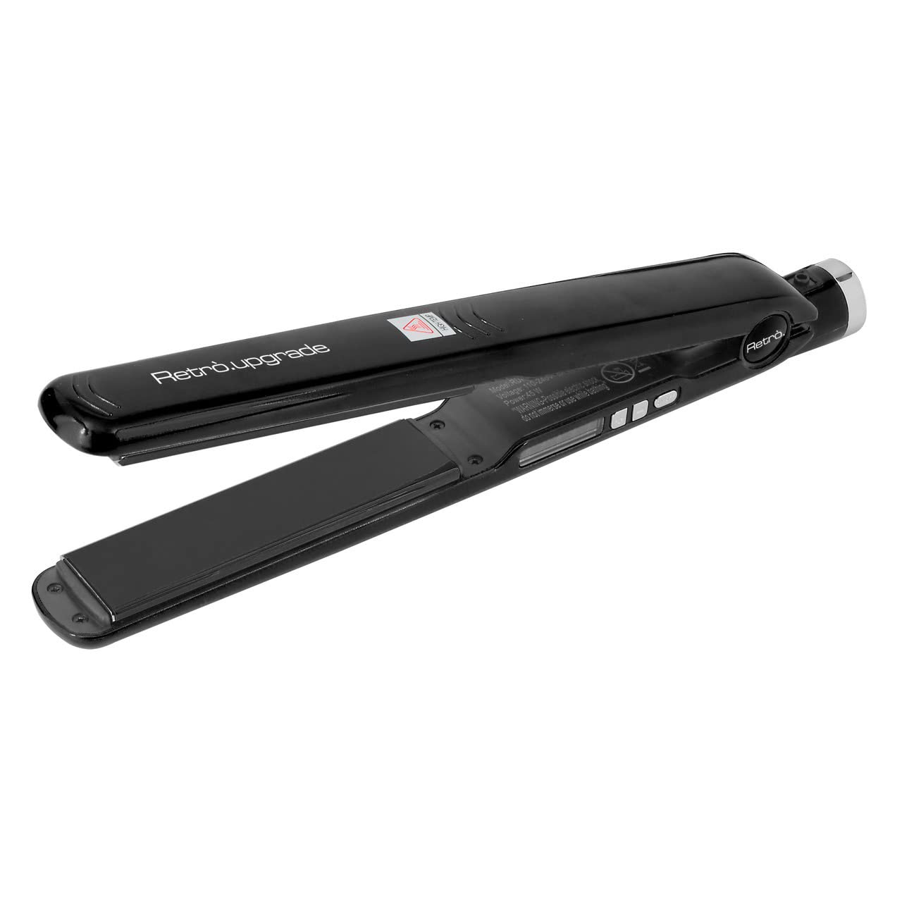 Plancha de Pelo Retro Upgrade Plus Keratin Power 114CKER Profesional, Color Negro