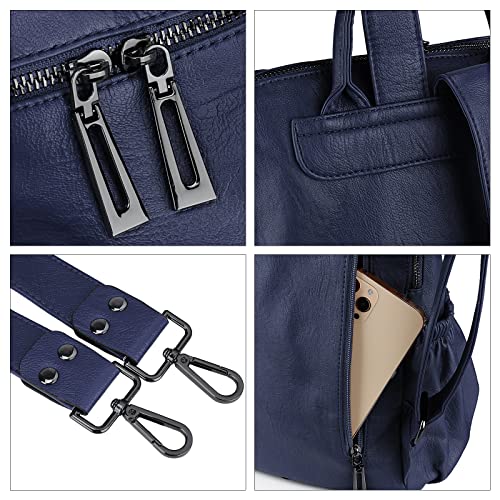 Image of Uromee Travel Backpack Purse for Women Vegan Leather Ladies Fashion Tassel Shoulder Bag Convertible