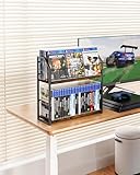 TJ.MOREE 2 Tier 56 Capacity DVD Rack/Storage/Holder and Vinyl Record Storage, Industrial Retro Carbon Steel/Wood, Space Saving Desktop Organizer - Image 3