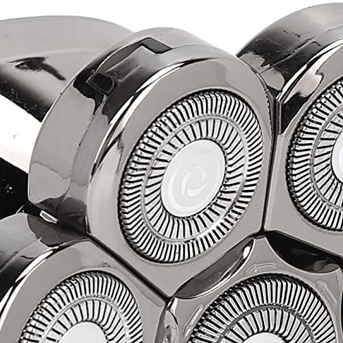 Barbeador elétrico de cabeça 6 em 1, design ergonômico anti-pinça, barbeador elétrico recarregável U