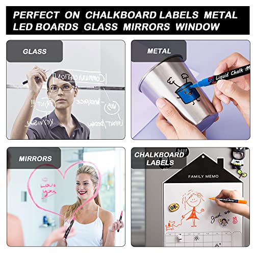 Shuttle Art Chalk Markers, 15 Vibrant Colors Liquid Chalk Markers Pens For Chalkboards, Windows, Glass, Cars, Water-Based, Erasable, Reversible 3Mm Fine Tip For Office Home Supplies #TOP4