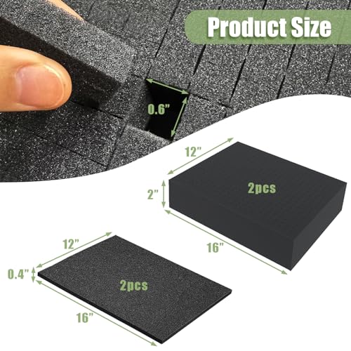 Lafenlin Pick And Pluck Foam-Gun Case Foam 4 Pack 16 X 12 Inches Pull Apart Foam Organizer Polyurethane Foam Sheets thumb #1