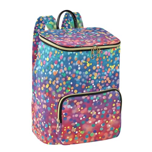 Bolaz Women Fashion Travel Backpack Laptop Rucksack，Casual Daypack Shoulder Bag-Dots Rainbow Colorful Pattern2