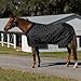 Equinavia Luksus Premium Stable Blanket for Horses | No Fill Lightweight Sheet with Fleece Collar - Black - 72 in