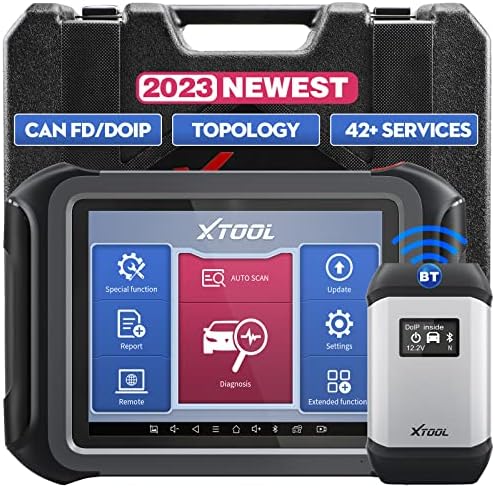 XTOOL D9 Automotive Diagnostic Scan Tool with 3 Years Updates($900 Value), 2023 Newest, CAN FD & DoIP, Topology Mapping, 42+ Services, ECU Coding, Bi-Directional Control, All Systems Diagnostics