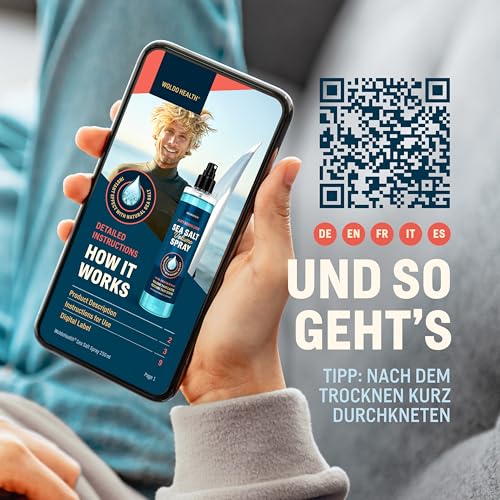 WoldoHealth Sea Salt Spray 250ml – Für mehr Volumen & Textur, Matt Beach Look, kein Verkleben, dezenter Unisex Duft, für feines, kurzes & langes Haar