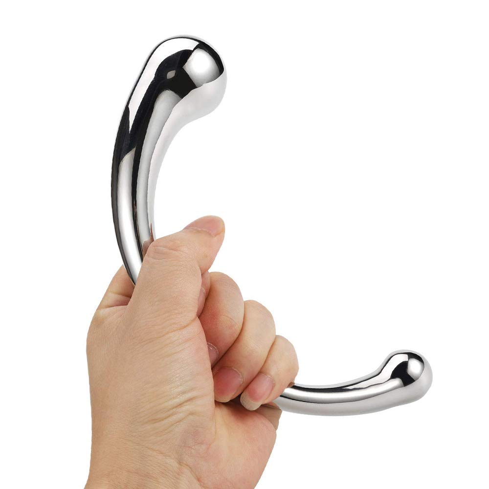 [ForstST] 両頭アナルプラグ Gスポット刺激 アナル拡張 前立腺刺激 ダブルピーズ 金属製 男女兼用