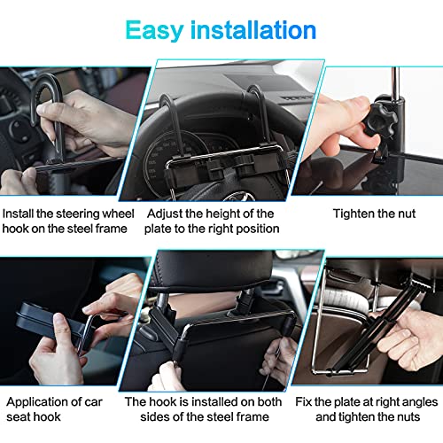 Senwell-Ka 2 Pack Portable Foldable Car Seat Back Tray,Steering Wheel Tray For Eating, Drink, Laptop Stand Table (Black) #TOP4