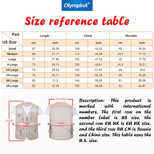 OLYMPINA Colete masculino de pesca, safári, caminhadas, viagens, fotografia com vários bolsos, Nº 3