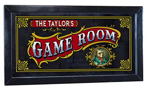 Thousand Oaks Barrel Personalized Bar Signs For Room Bar - Custom Bar Mirror Decor With Wooden Frame - Made From Premium Quality Oak Wood - 26" X 14" #TOP21