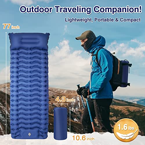 Lartoka Inflatable Sleeping Pads, Thick Durable Insulated Camping Sleeping Pads, Waterproof, Ultralight & Compact Sleeping Pad For Camping, Backpacking, Hiking, Traveling #TOP4