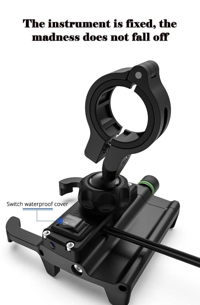 Per Supporto Telefono Moto Bici 3.5-6.2 Pollici Staffa Navigatore Manubrio Lega Alluminio con Caricabatterie USB(ROSSO,M6S)