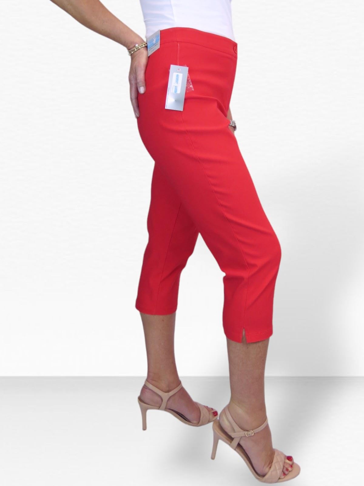 Paulo Due Pantacourt 3/4 pour Femme Pantalon Capri Bengaline Stretch 36-48