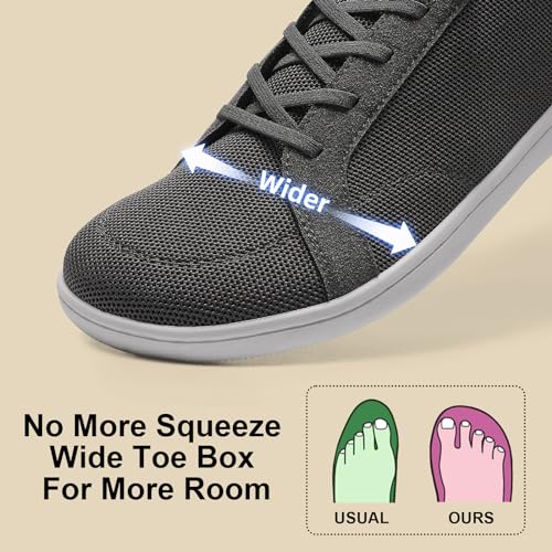 Image of Men's Barefoot Wide Toe Box Shoes - Minimalist Barefoot Shoes with Zero Drop Sole Extra Wide Slip on Walking Shoes for Men