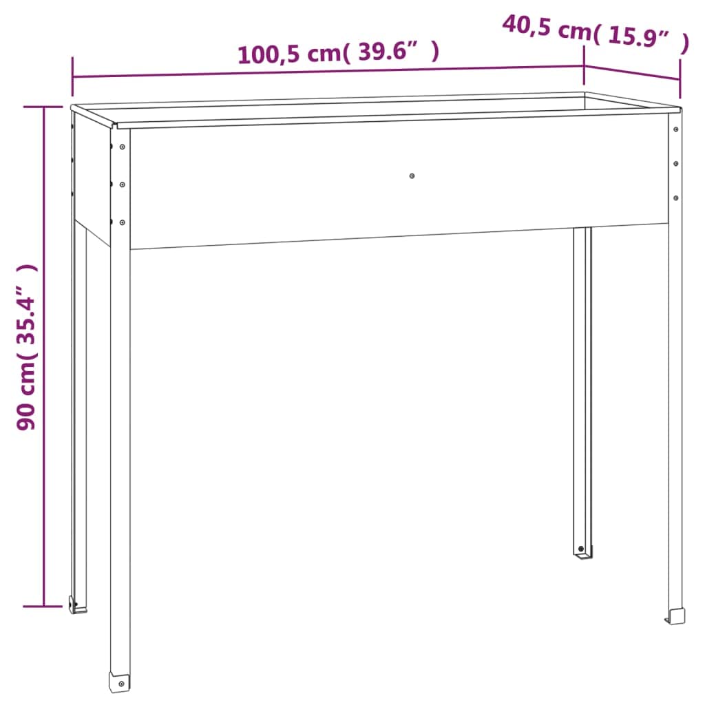 vidaXL Jardineras 2 Unidades, Macetero con Patas para Plantas, Arriate Elevado de Jardín Balcón, Mesa de Cultivo, Acero Galvanizado Gris Antracita