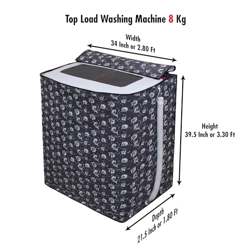 Image of DREAM CARE Waterproof & Dustproof Washing Machine Cover Top Load & Semi Automatic Suitable for 8 kg, 8.2 kg, 8.5 kg (89 x 99 x 55 cms)