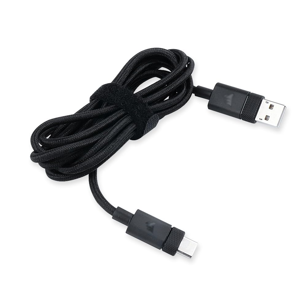 HUYUN New 1.8M USB-C Charging Cable Line Wire Cord Compatible for Corsair K70 Pro RGB Tkl Mechanical Gaming Keyboard & Dark Core RGB Pro Se/Corsair Sabre RGB Pro Wireless Gaming Mouse (Black)