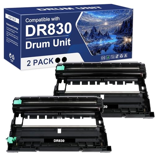 DR830 DR-830 Drum Unit Black 2-Pack Replacement for Brother DR830 DR 830 DR-830 HL-L2400D L2405W L2460DW L2460DWXL L2865DW L2480DW DCP-L2640DW MFC-L2807DW L2820DW L2820DWXL Printer (Not Toner)