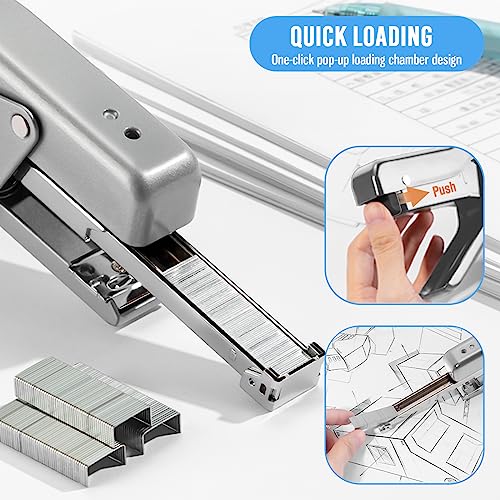 EZWORK Heavy Duty Plier Stapler,25 Sheets Capacity Handheld Office Stapler,60% Effortless Hand Held Desktop Stapler,Easy to Load Staples, No Jam - Thumbnail 4