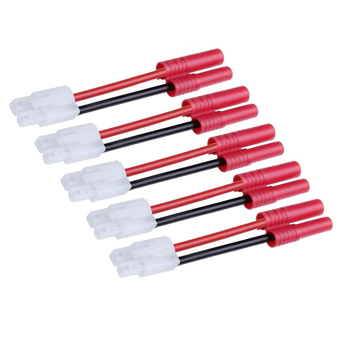 Photo 1 of 5pcs Tamiya Male to HXT 4.0mm Banana Female Connector Adapter Cable for Redcat Racing Hexfly NiMH Battery Charger