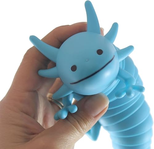 Miniatura 4 de 1 juguete de axolote azul para ansiedad  Juguete grande articulado articulado movible  Regalo único, amante, decoración (1 azul)