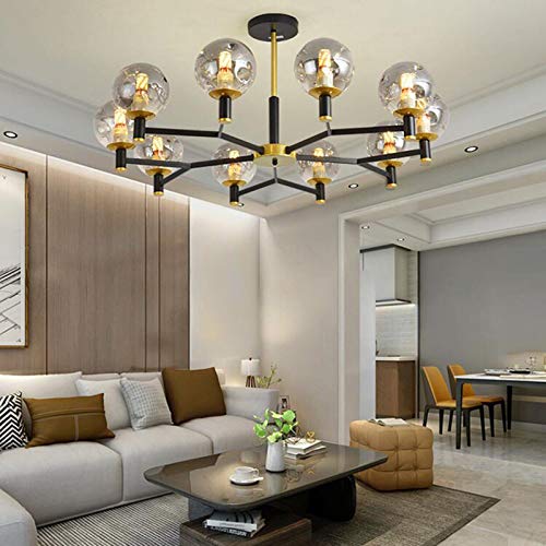 Chandelier moderne plafonnier 6 lustres salon design - 3