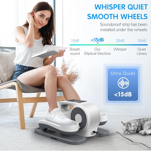 Healfith Elliptical Machines Fitness,Electric Pedal Exerciser,Under Desk Bike With Display Screen And Remote Control,Mini Elliptical Cross Trainer,Leg Exerciser Sitting Down With 2 Silent Strip - Image 3