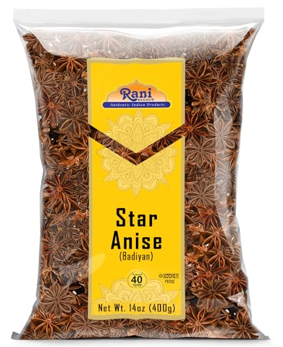 Rani Star Anise Seeds, Whole Pods (Badian Khatai) Spice 1.75oz (50g)~ All Natural | Gluten Friendly | NON-GMO | Kosher | Vegan | Whole Chinese Anise Star Pods Sun Dried Spice, Anis Estrella / Illicium Verum, Widely Used for Baking, Drinks, Cooking...