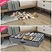 Onlyeasy Sturdy Under Bed Shoe Storage Organizer with Handles and Clear Window Fit 16 to 32 Pairs, Premium Foldable Shoes Container Box for Closet, 37.7x 23.6x 5.9 inch, Cotton-like Black, MXBUBS16P2