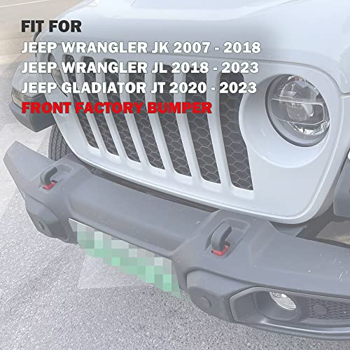 Phamyor Black Factory Bumper Tow Hook Covers Fit For Jeep Wrangler Jk Jl & Gladiator Jt 2007-2023 Front Bumper, Add Cushioned Grip To Tow Strap Recovery, Protect From Scuffs And Scratches, 2Pcs #TOP6