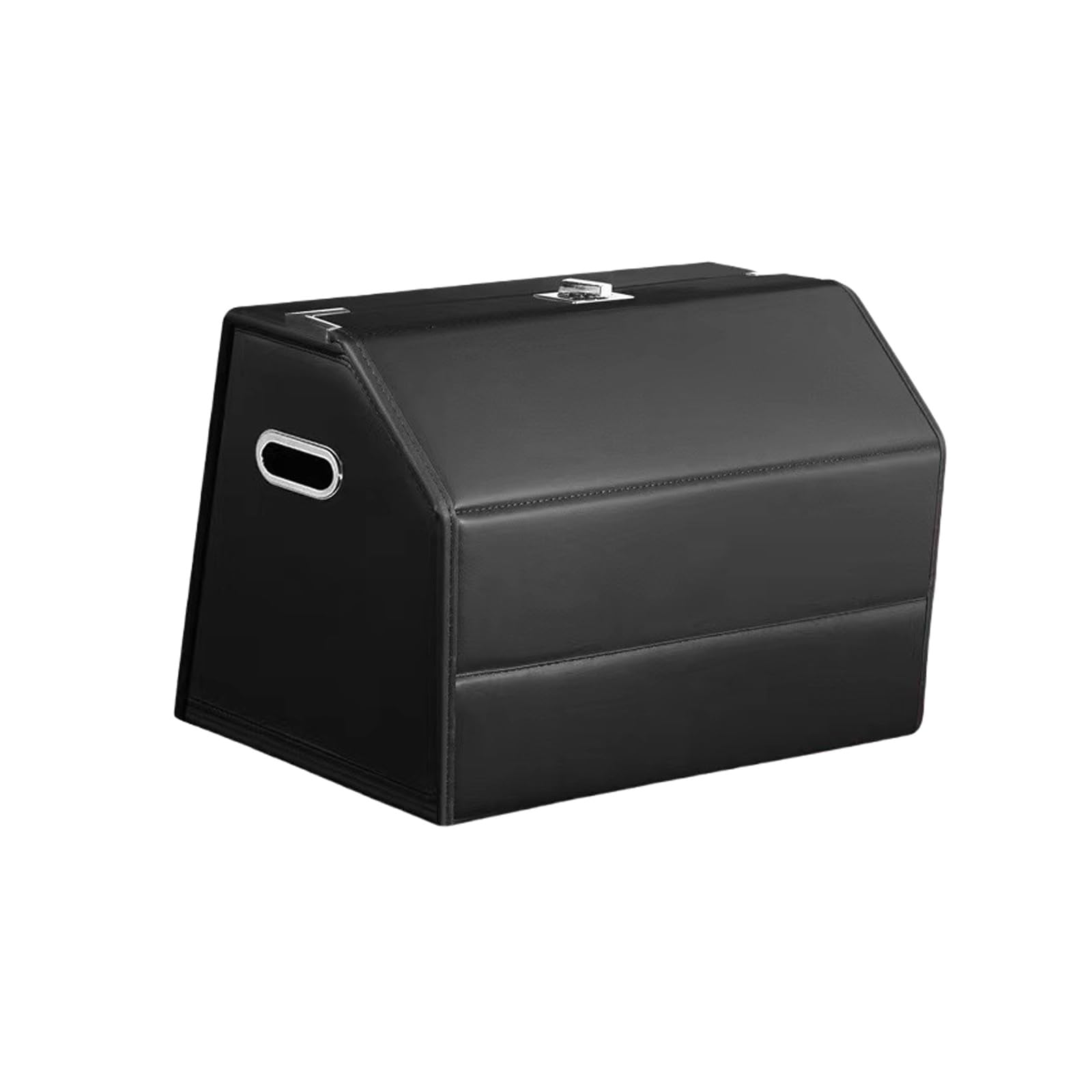 Dfrywdgsey Black Pu Leather Multipurpose Collapsible Car Trunk Storage Organizer(Black)