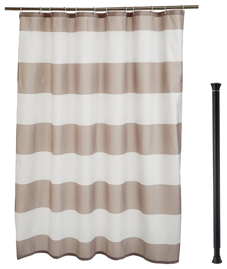 AmazonBasics Adjustable Shower Curtain Tension Rod 2436 inch, Black