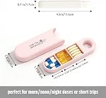 Slim Travel Pill Organizer, Small Pill Case Fits in Purse or Pocket, Compact Portable Pill Holder, Stylish 3 Compartments Daily Vitamin Box (Pink)