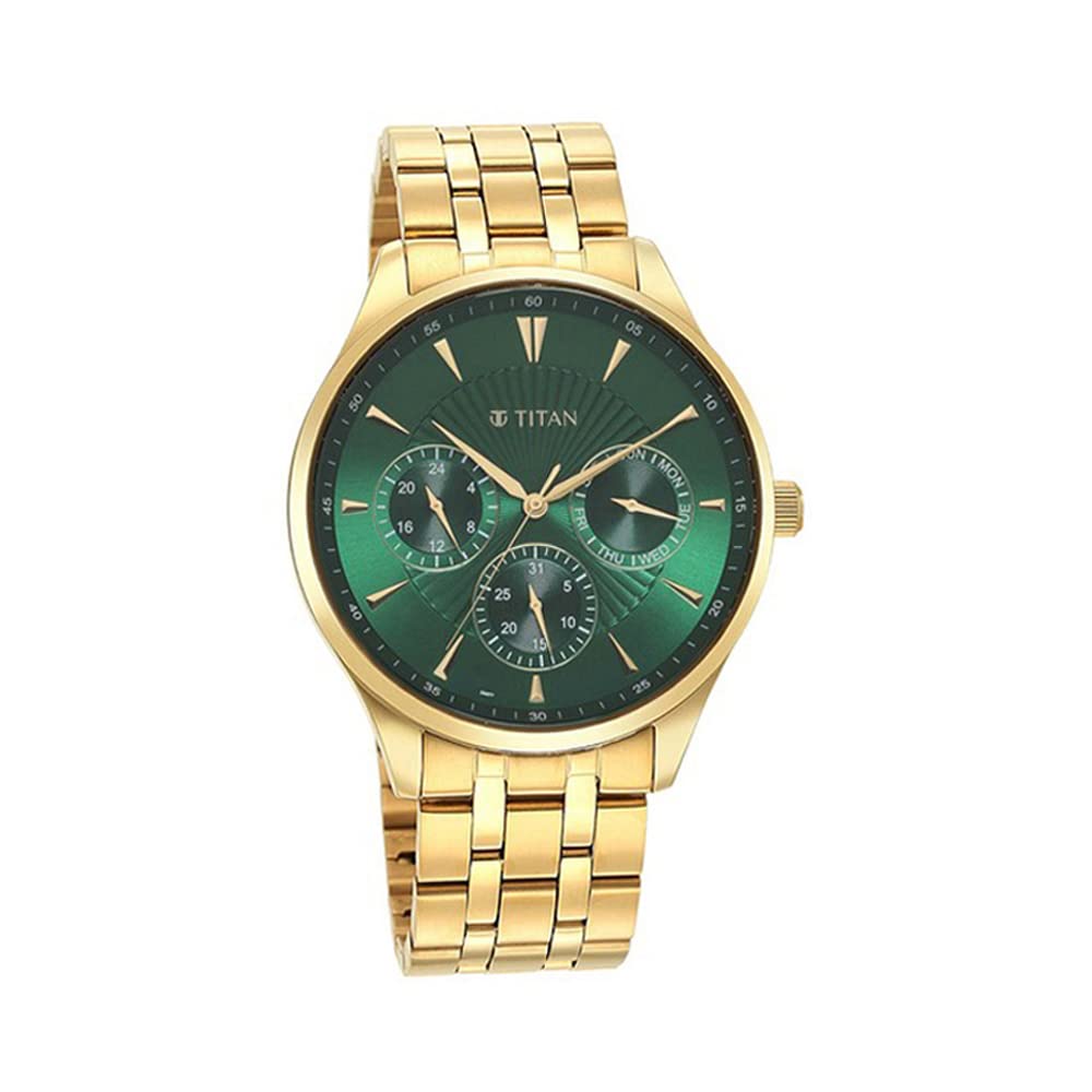 Titan Regalia Opulent Green Dial Quartz Multifunction Stainless Steel Strap Watch for Men-NS90127YM05 (B09ZHX68TG) Amazon Price History, Amazon Price Tracker