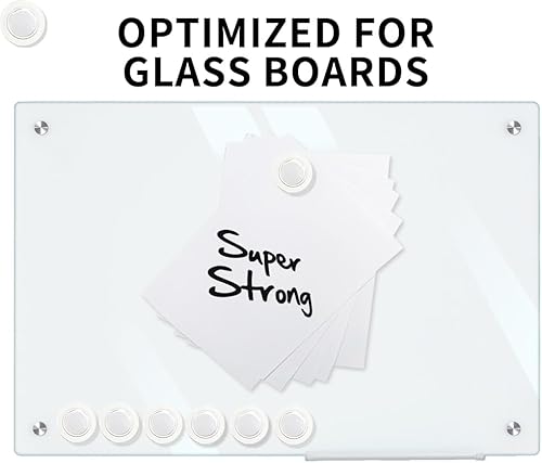 Miniatura 2 de Imanes de pizarra blanca de vidrio redondos para refrigerador, pizarra de borrado en seco, imán de neodimio de tierras raras para el hogar, la