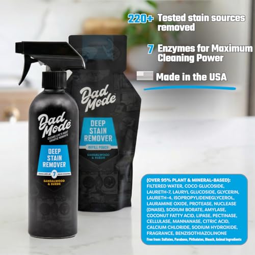 DadMode 7-Enzyme Deep Stain Remover – Heavy Duty Laundry Odor Eliminator for Extreme Clothing Messes Powered by Nuclease (DNAse) - 16oz Refillable Bottle by DadMode - Image 7