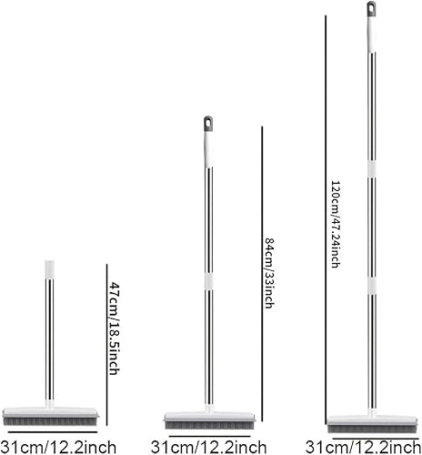 Miniatura 5 de Cepillo de goma para el suelo de escoba de pelo de mascotas, removedor de pelo de perro con escoba de silicona integrada adecuada para todas las