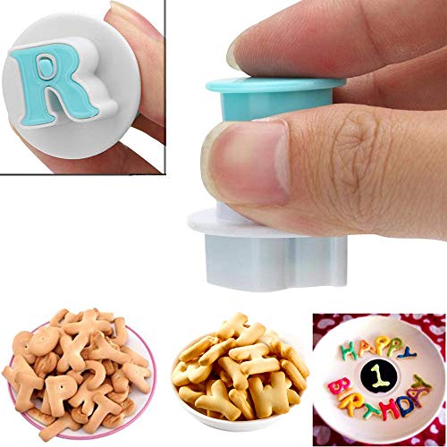 Hoypeyfiy 26Pcs/Set Cookie Stamp Impress Cookie Cutters Alphabet Letter And Number Fondant Cake Biscuit Mold Letter Shape Diy Cookie Biscuit Alphabet Letters Cake Tool Embosser Cutter thumb #2