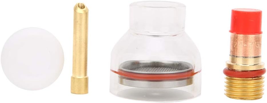 Torch Glass Cup WP Welding Torch Kit, Collets Body Gas Lens Welding Accessory for WP 17 18 26, High Heat Welding Torch Glass Cup with Washer and Silicone Ring (1/8in)
