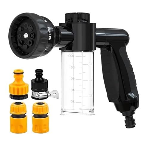 High Pressure 8 Adjustable Patterns Sprayer with Soap Dispenser Garden Hose Nozzle, for Showering Pet(Black)
