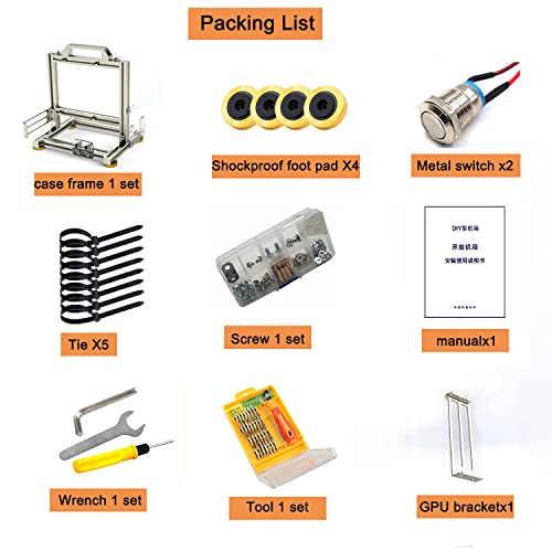Chasis de PC abierto para gaming en aleación de aluminio, compatible con Mini ITX, refrigeración por aire y líquida miniatura 6