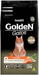 Ração Golden para Gatos Adultos Castrados Sabor Salmão, Premier Pet, 1kg