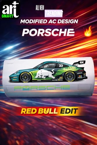 Image of Trending Porschhe 911 Racing AC Sticker, Air Conditioner Premium Vinyl, HD Gloss Finish, 24 Inches, for AC, Wall, Door, Glass (Green)