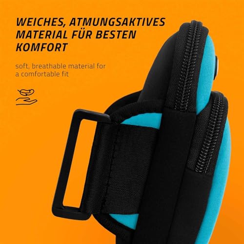 Bras de support sport OneFlow bleu anti-rayures à 2 compartiments - 4