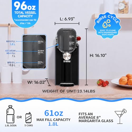 Image of SYINTAO 2-in-1 Slushie & Soft Serve Ice Cream Maker, No-Ice-Needed Frozen Drink Machine with LED Display, 6 Preset Modes, Auto-Clean & Delay Timer - Gift for Family