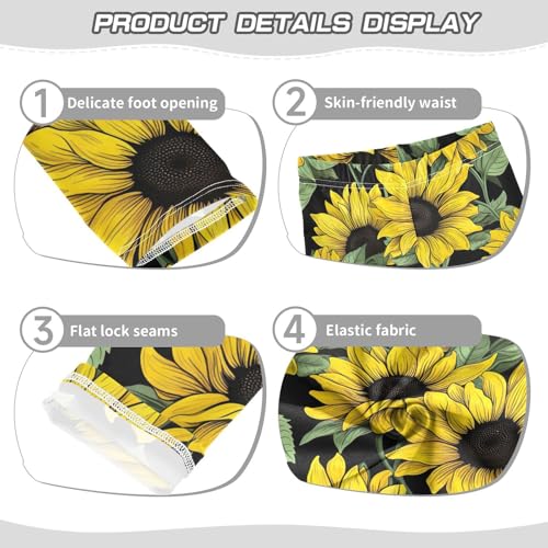 Girls' Leggings Flowers Sunflower Kids Yoga Tights Pants 1 Pack 208575623