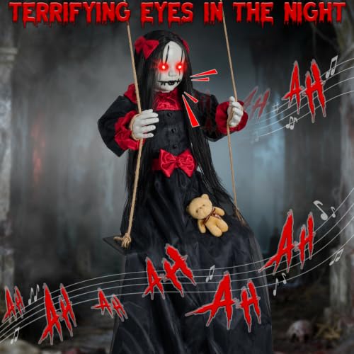 Scary Halloween Hanging Swinging Doll, 4.6FT - image 7