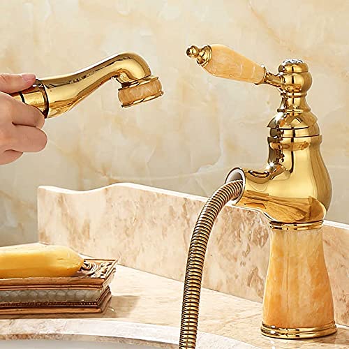 Grifo para lavabo de baño sin salpicaduras con limpieza extensible 5